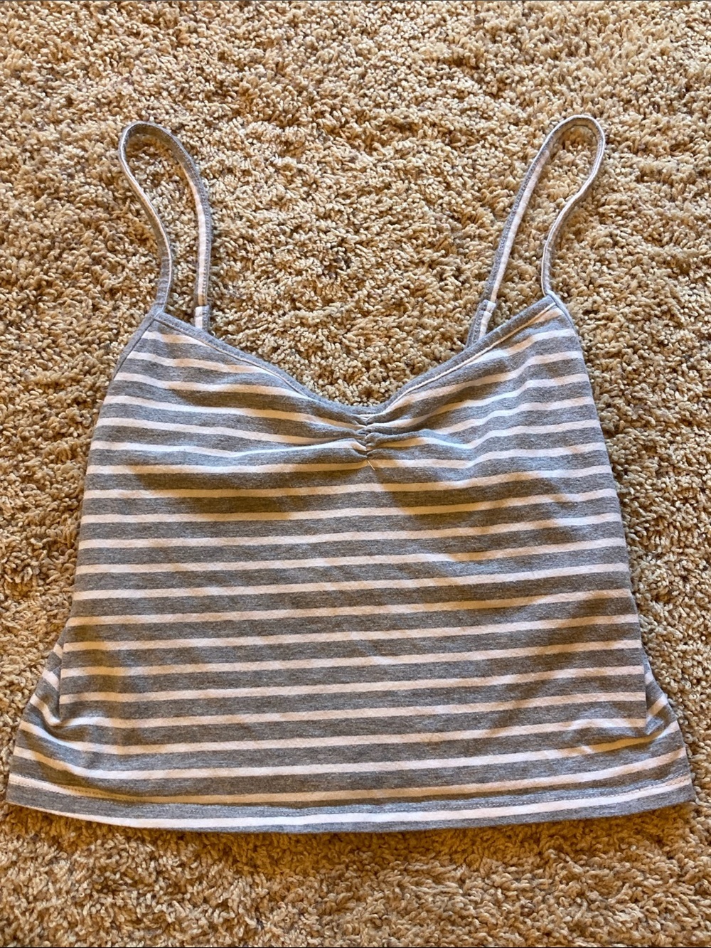 Urban Outfitters Gray & White Striped Spaghetti Strap Cami